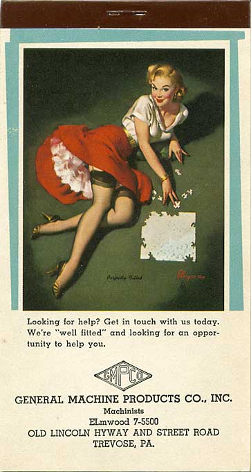 pin up girl for January 1959 - woman with jigsaw puzzle