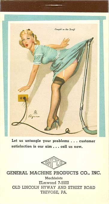 pin up girl calendar for March 1959 - skirt caught