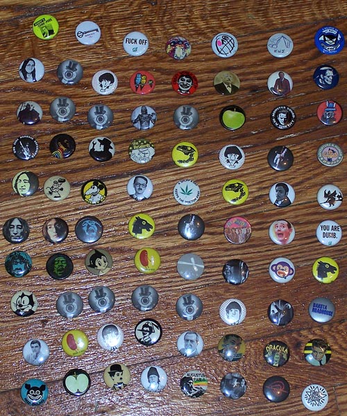 rock and roll pinback bittons